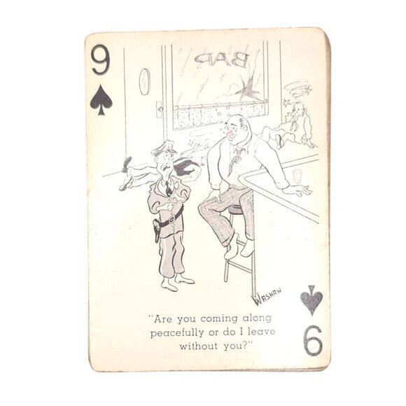 Vintage 1940s Drink-Up Playing Cards Poker 52 Cards Complete Yellowstone Distill - Picture 3 of 4